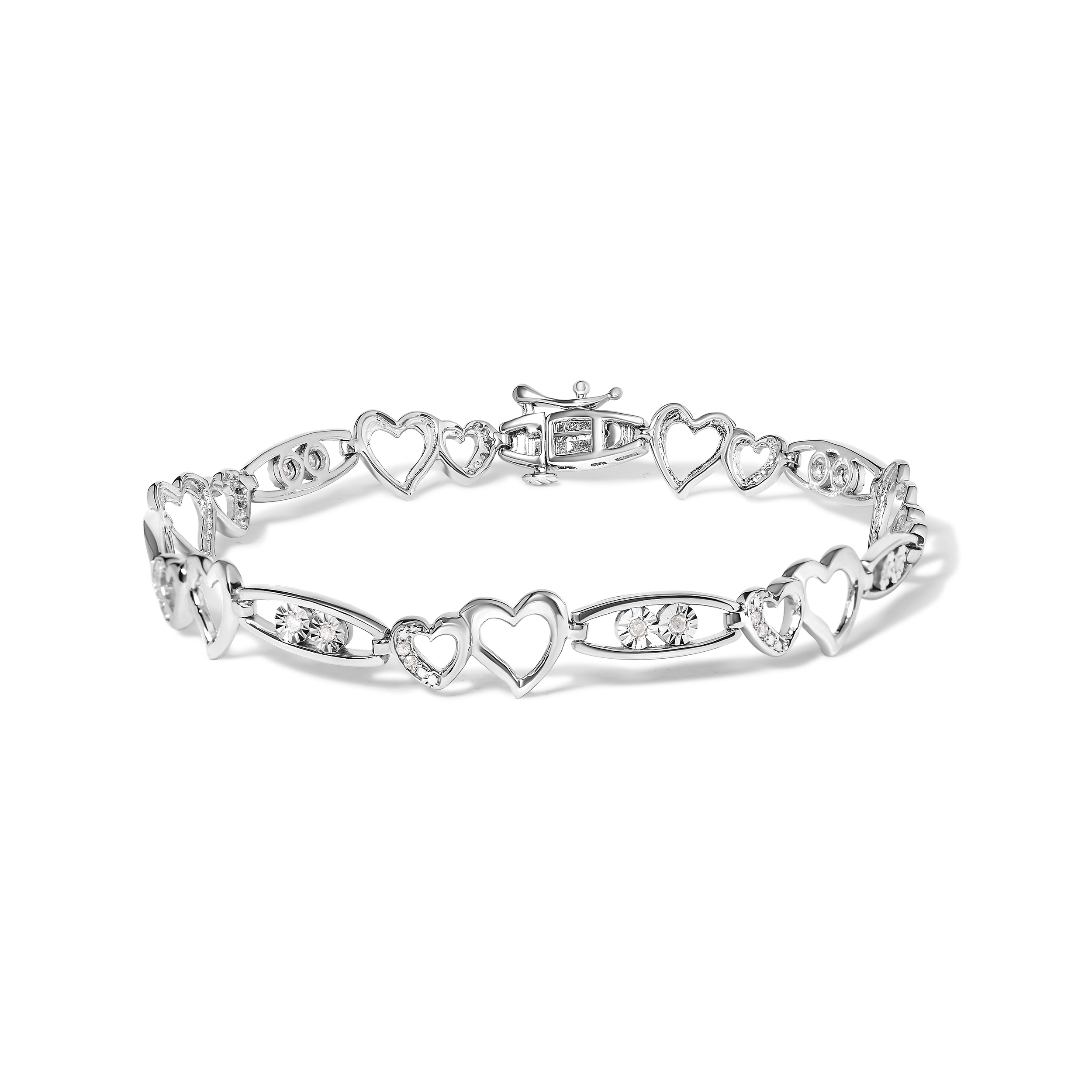 925 Sterling Silver 15 Cttw Diamond Double 392$